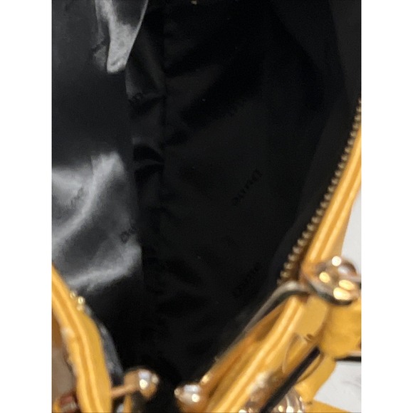 Dune London Yellow Pebbled Faux Leather‎ Shoulder Bag Gold Hardware Tassel Charm - Picture 9 of 16